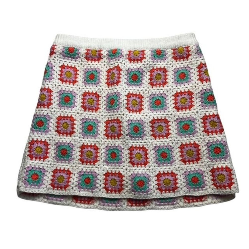 Art Class Girls Granny Square Crochet Skirt Size 10-12 Years